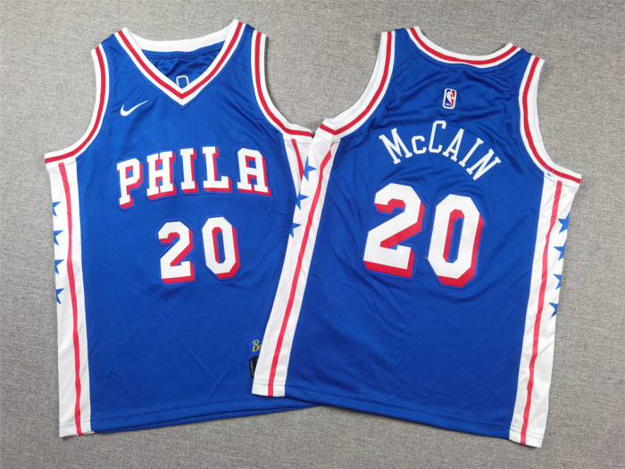 Philadelphia 76ers KIds Jersey Blue Icon Edition 22/23 NO.20 McCAIN