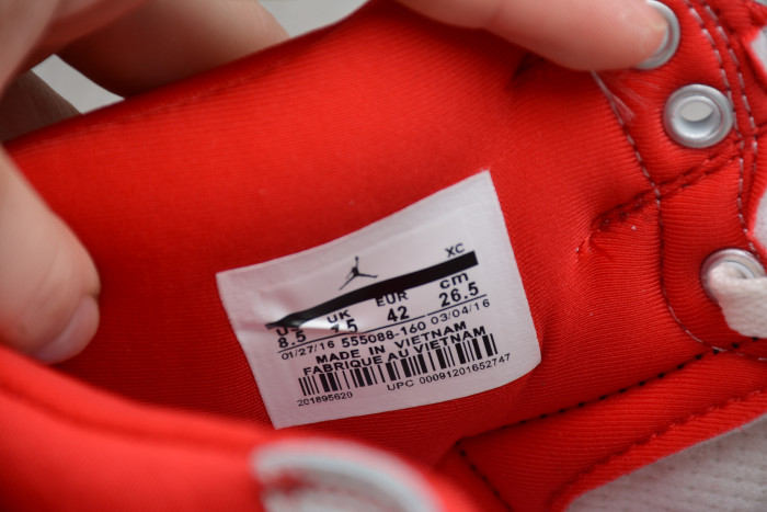 Air Jordan 1 High OG Off-White/Red/Phantom Retro Shoe 555088-160