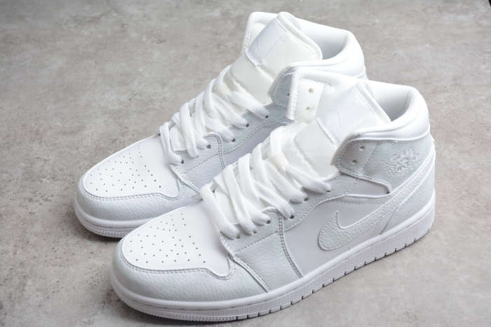 Air Jordan 1 Mid Triple White 554724-136