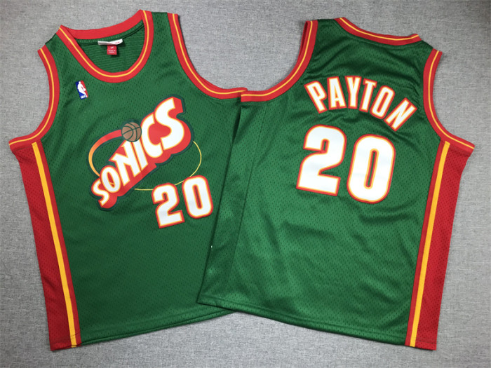 Seattle SuperSonics Kids Jersey Green Classics Edition 95/96 NO.20 PAYTON