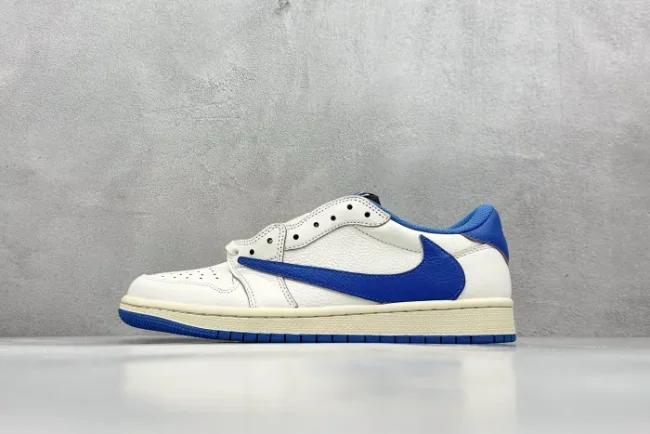 Travis Scott x Fragment x Air Jordan 1 Low Cream White Blue TS CQ3277-100