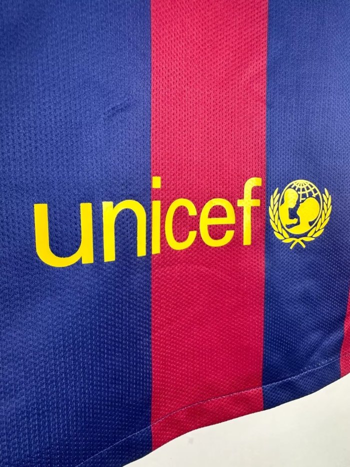 Barcelona Home Long Sleeve Retro Jersey 2014/15