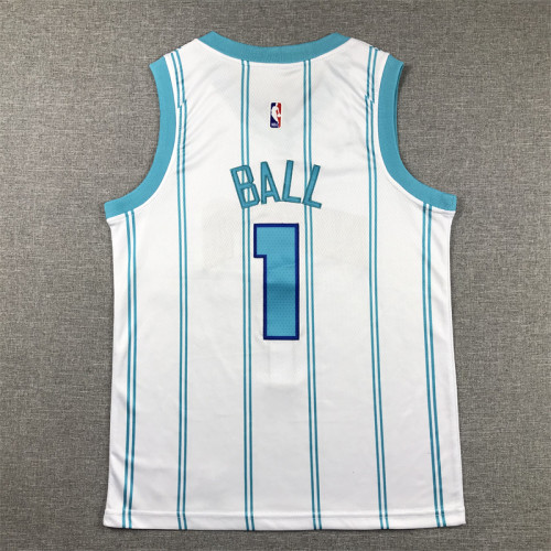 Charlotte Hornets Kids Jersey White City Edition 24/25 NO.1 BULL