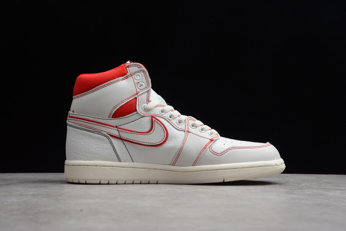Air Jordan 1 High OG Off-White/Red/Phantom Retro Shoe 555088-160