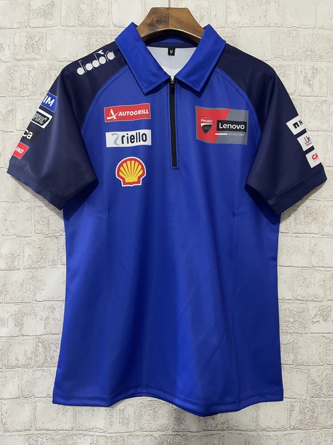 Ducati Quarter-Zip Polo Special Edition Blue NO Number