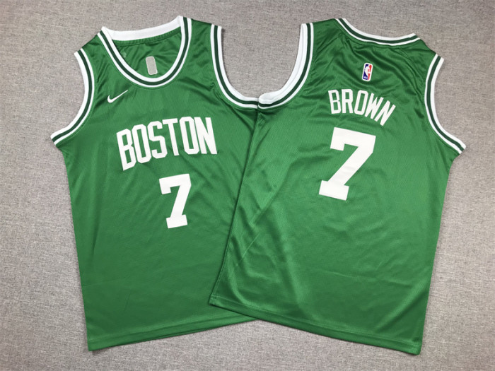 Boston Celtics KIds Jersey Green Lcon Edition NO.7 BROWN