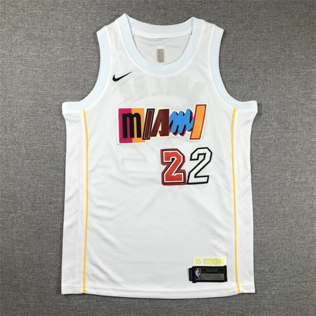 Miami Heat Kids Jersey White City Edition 2022 NO.22 BUTLER
