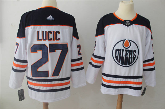 Edmonton Oilers Home Jersey White Black NO.27 LUCIC