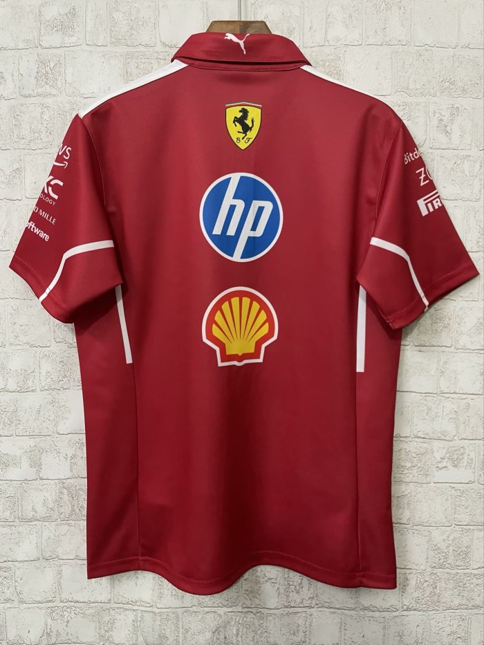Scuderia Ferrari HP 2025 Team Polo Shirt Red NO Number