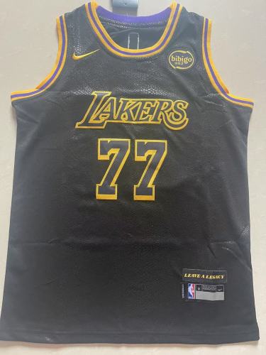 Los Angeles Lakers Kids Jersey Snake pattern black lcon No.77 Dončić