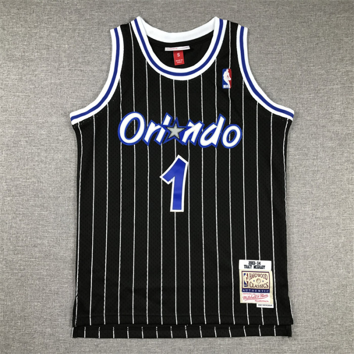 Orlando Magic Kids Jersey Black Stripes Reprint Edition 03/04 NO.1 McGRADY