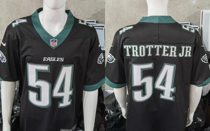 Philadelphia Eagles Black 2023 NO.54 TROTTER JR