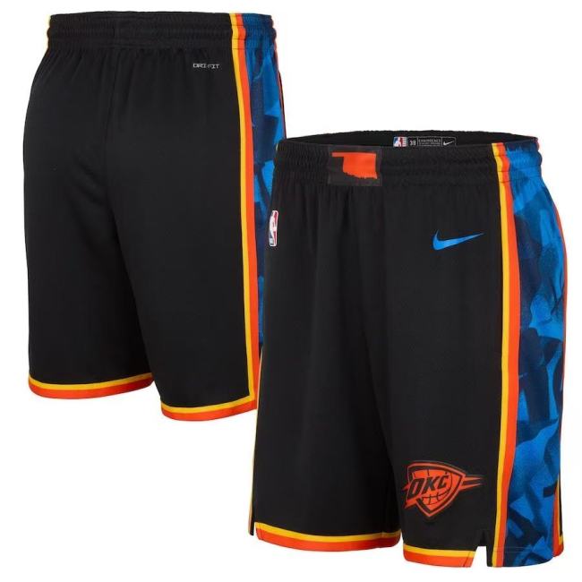 Oklahoma City Thunder Basketball Shorts City Edition Black 24/25