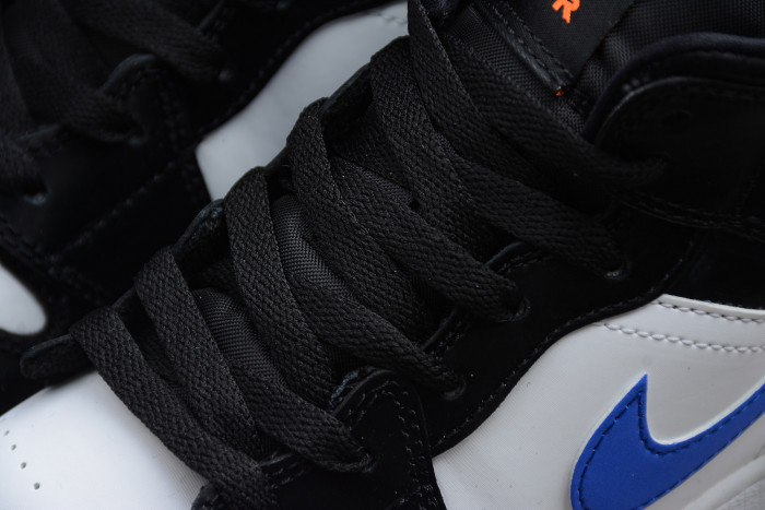 Air Jordan 1 Mid Black white Racer Blue 554725 084