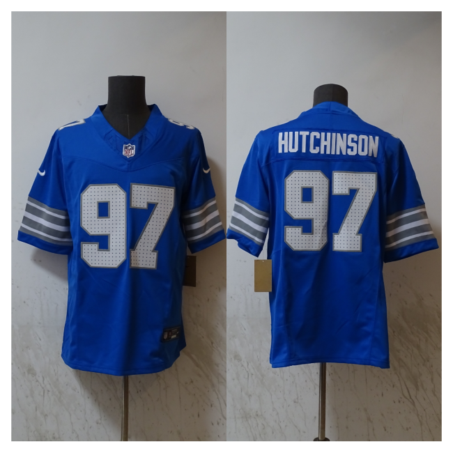 Detroit Lions  Jersey Blue Youth NO.97 HUTCHINSON
