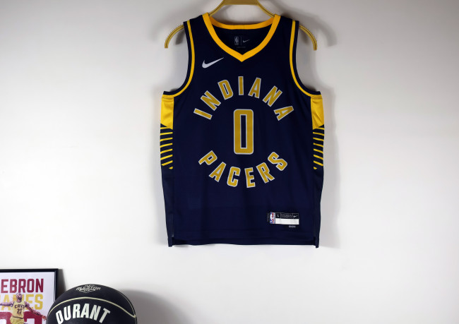 Indiana Pacers Kids Jersey Black Icon Edition  2023 NO.0 HALIBURTON