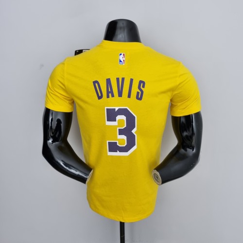 Anthony Davis Los Angeles Lakers Casual T-shirt Yellow