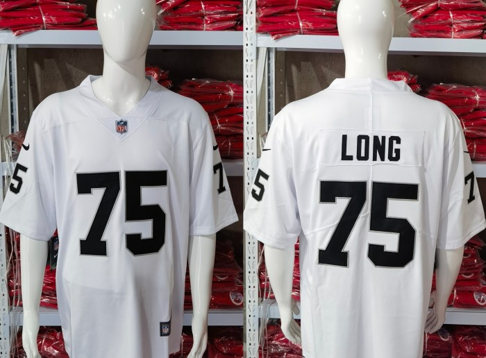 Las Vegas Raiders Jerseys White NO.75 LONG