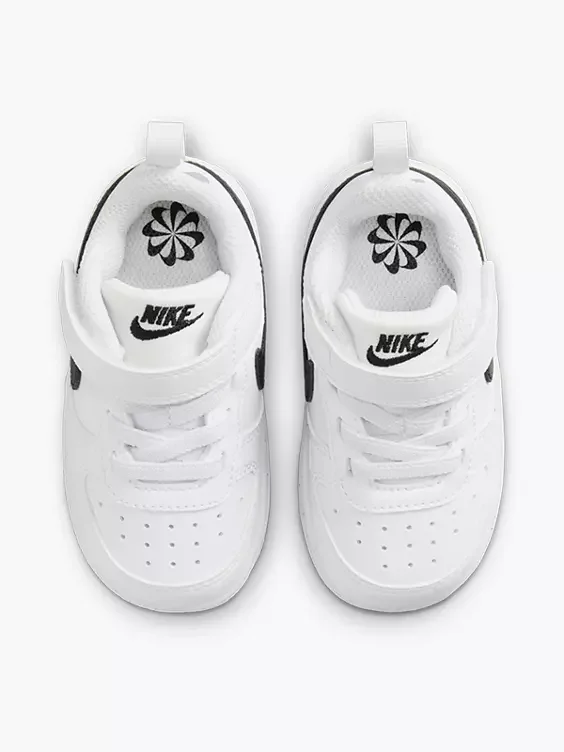 Air Force low-top Court Borough Low Children's Leather Sneakers Velcro White Black