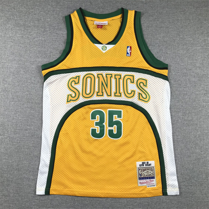 Seattle SuperSonics Kids Jersey Yellow Classics Edition 07/08 NO.35 DURANT