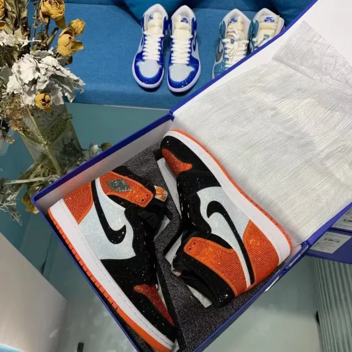 Air Jordan 1 Diamond DIY Orange Black