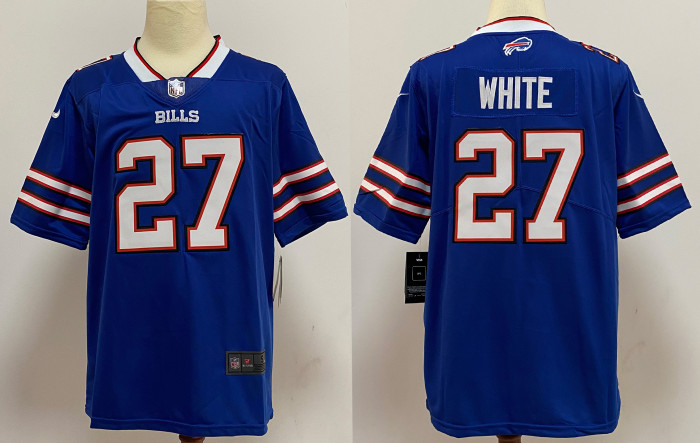 Buffalo Bills Game Player Jersey Blue NO.27 WHITE