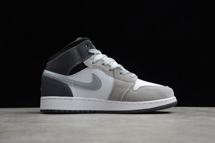 Air Jordan 1 Mid GS ' Grey Hyper Pink' White