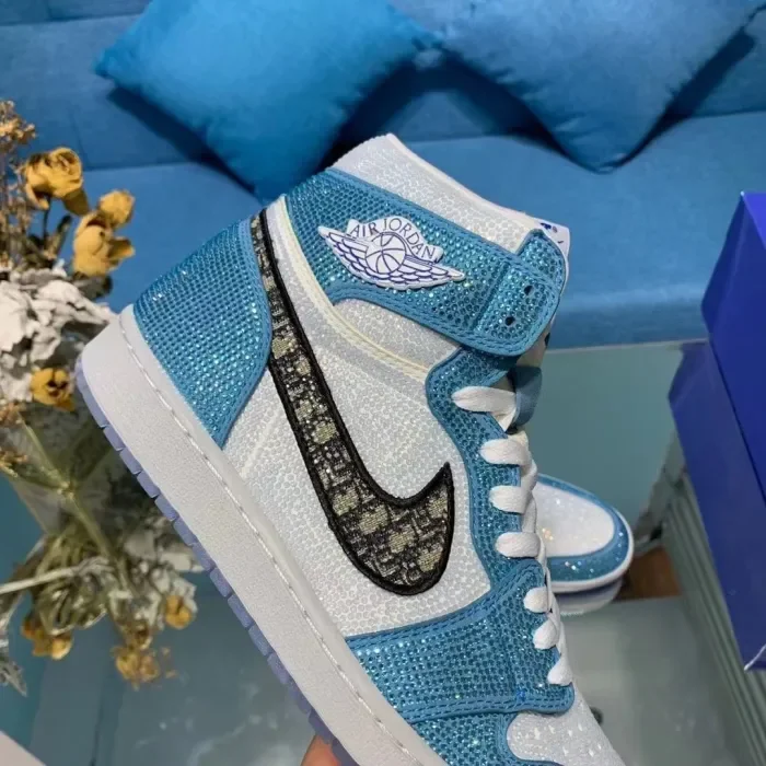 Air Jordan 1 Diamond DIY Blue White