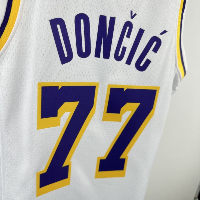 Los Angeles Lakers Kids Jersey White Icon Edition 22/23 NO.77 Dončić