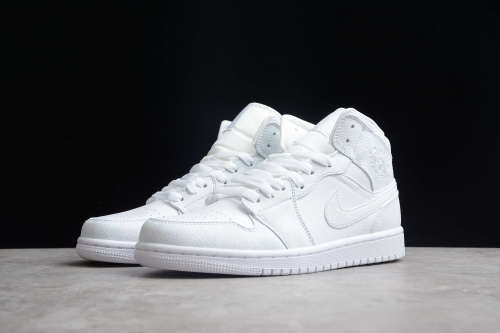 Air Jordan 1 Mid Triple White 554724-136