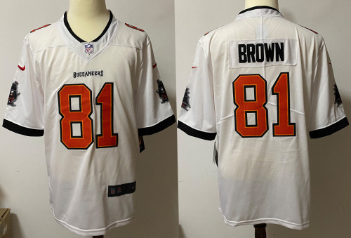 Tampa Bay Buccaneers Alternate Game Jersey White NO.81 BROWN