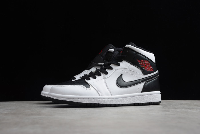 Air Jordan 1 Mid White Red Black BQ6472-101
