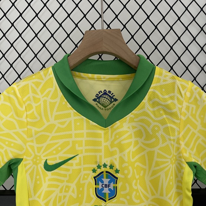 Brazil 2024 Copa America League Home Kids Suit