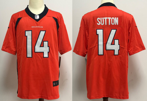 Denver Broncos Jersey Orange 2024 NO.14 SUTTON