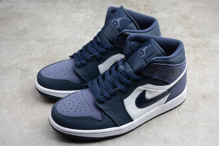 Air Jordan 1 Mid Obsidian Sanded Purple 554724-445