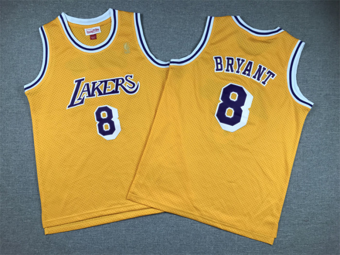 Los Angeles Lakers Kids Jersey Yellow Classics gold label NO.8 BRYANT