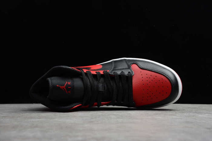 Air Jordan 1 Mid Banned Black Red White 554724-074