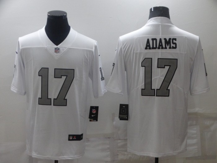 Las Vegas Raiders Jerseys White Gray Lettering NO.17 ADAMS