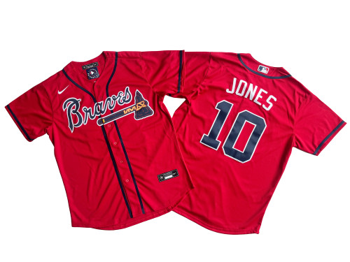 Atlanta Braves Jersey Red Fan Version NO.10 JONES
