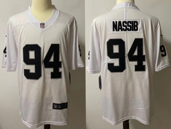 Las Vegas Raiders Jerseys White NO.94 NASSIB