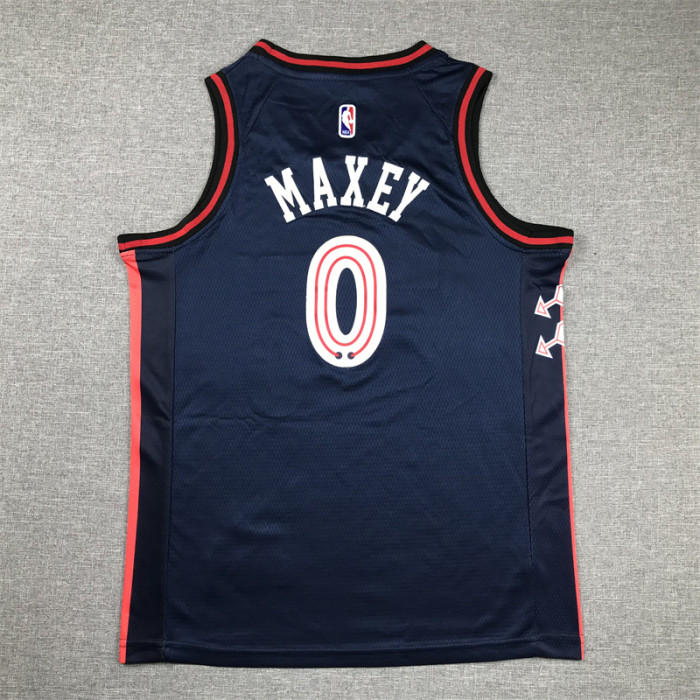 Philadelphia 76ers KIds Jersey Blue City Edition 23/24 NO.0 MAXEY