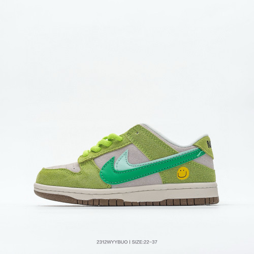 Nike SB Dunk Low Kids Low-top Double Hook Retro Casual Shoes Green Apple