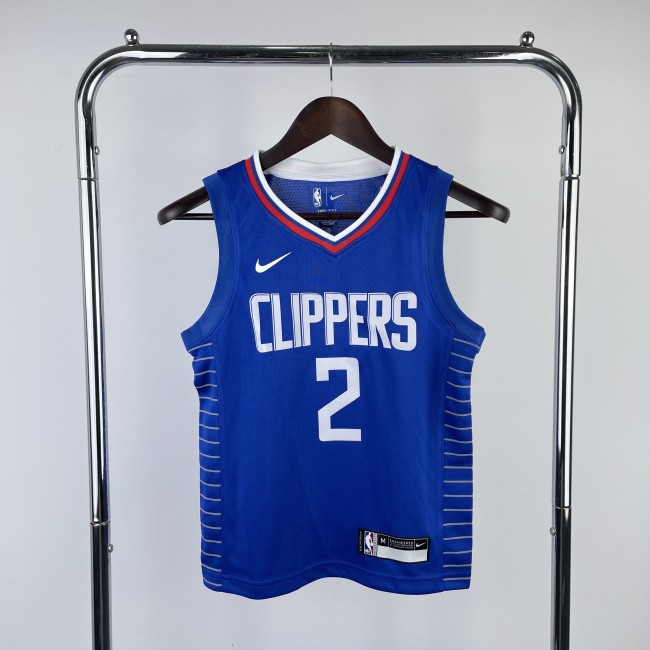 LA Clippers  Kids Basketball Jersey Blue Icon Edition No.2 LEONARO