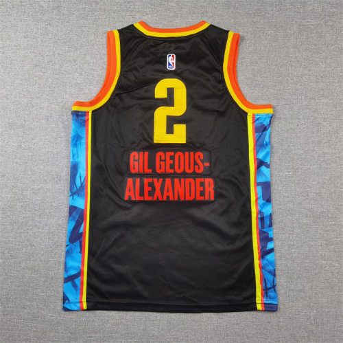 Oklahoma City Thunder Jersey Black city edition 24/25 NO.2 GILGEOUS-ALEXANDER