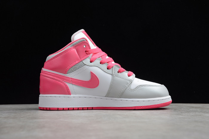 Air Jordan 1 Mid GS Platinum Pink White 555112-109