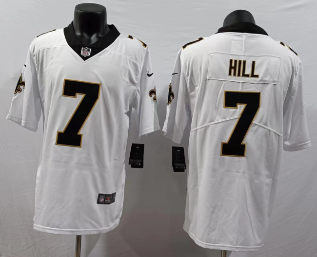 New Orleans Saints Jersey White NO.7 HILL