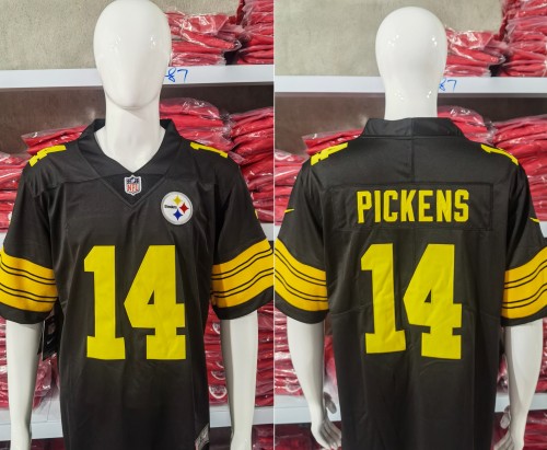 Pittsburgh Steelers Jersey Black and yellow letters NO.14 PICKENS
