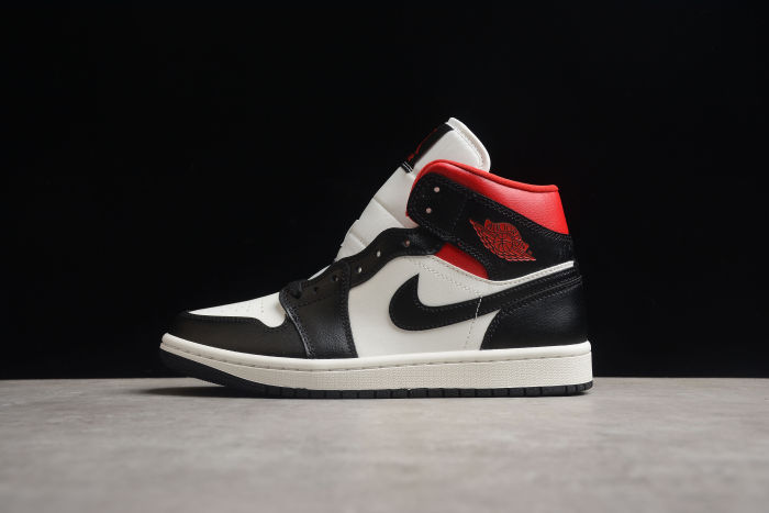 Air Jordan 1 Mid GS Black Gym Red White