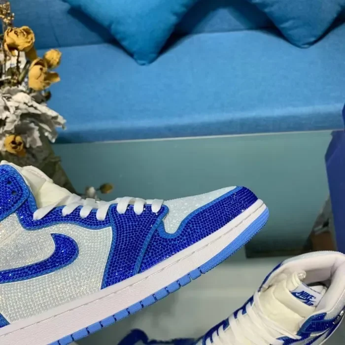 Air Jordan 1 Diamond DIY Blue White