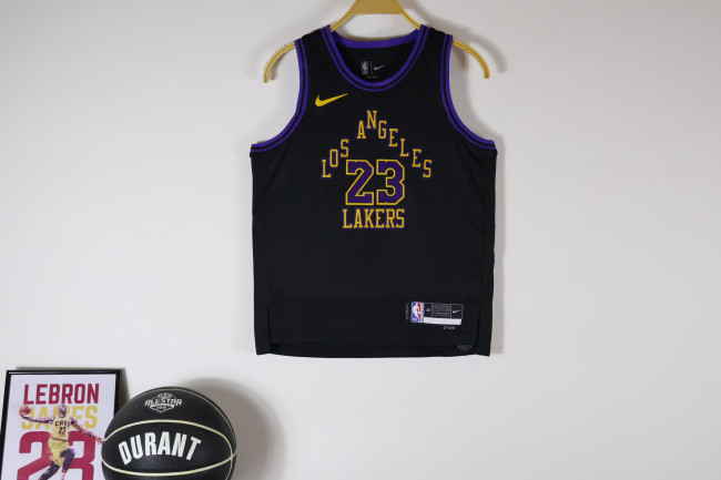 Los Angeles Lakers Kids Jersey City Edition 23/24 NO.23 JAMES
